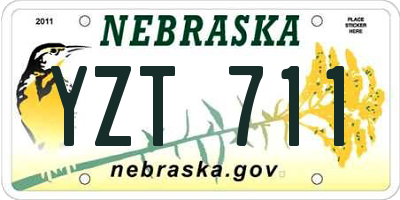 NE license plate YZT711