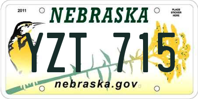 NE license plate YZT715
