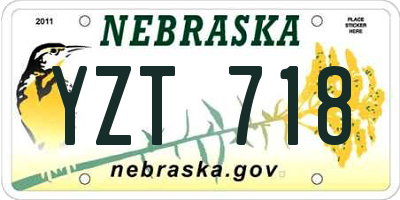 NE license plate YZT718