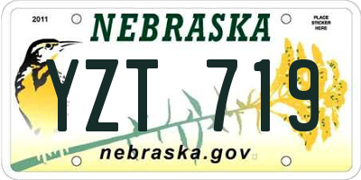 NE license plate YZT719