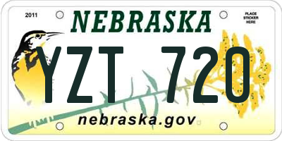 NE license plate YZT720