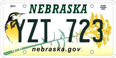 NE license plate YZT723