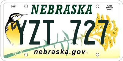 NE license plate YZT727