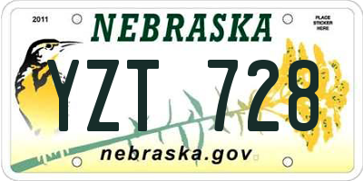NE license plate YZT728