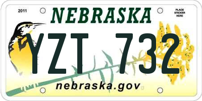 NE license plate YZT732