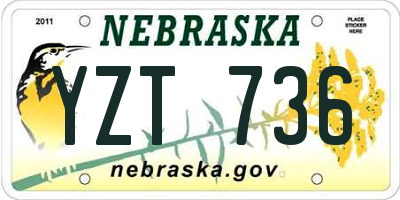 NE license plate YZT736