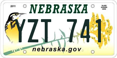 NE license plate YZT741