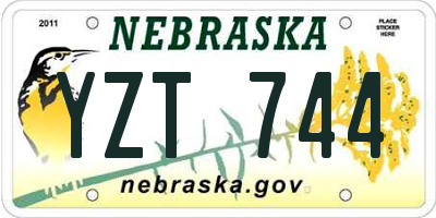 NE license plate YZT744