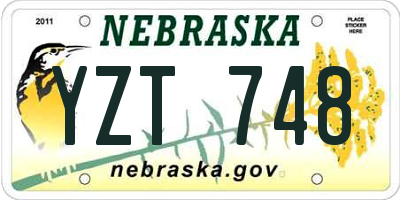 NE license plate YZT748