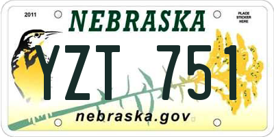 NE license plate YZT751