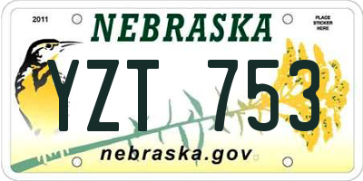 NE license plate YZT753