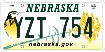NE license plate YZT754