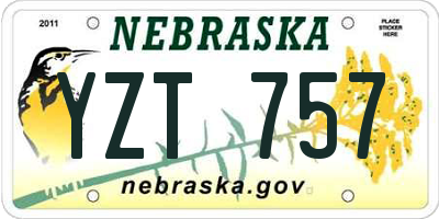 NE license plate YZT757