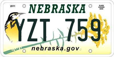 NE license plate YZT759