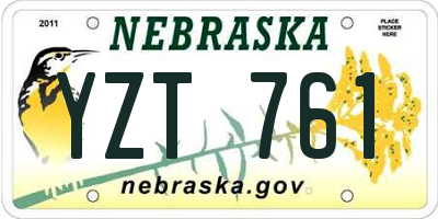 NE license plate YZT761
