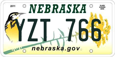 NE license plate YZT766