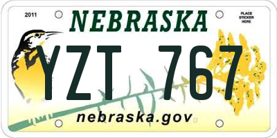 NE license plate YZT767