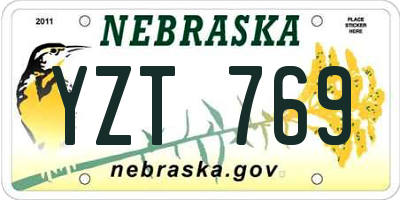 NE license plate YZT769
