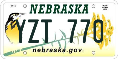 NE license plate YZT770