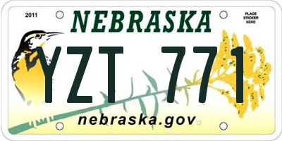 NE license plate YZT771