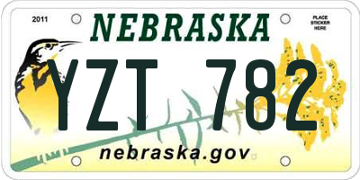 NE license plate YZT782