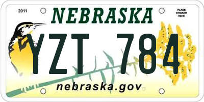 NE license plate YZT784