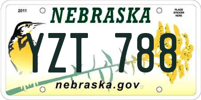 NE license plate YZT788