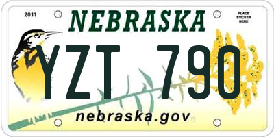 NE license plate YZT790