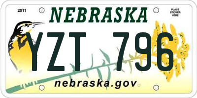 NE license plate YZT796