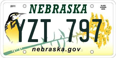 NE license plate YZT797