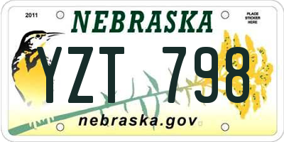 NE license plate YZT798