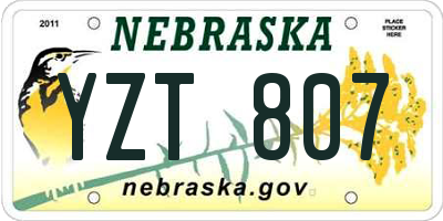 NE license plate YZT807