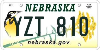 NE license plate YZT810