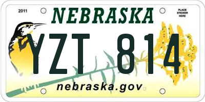 NE license plate YZT814