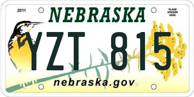 NE license plate YZT815