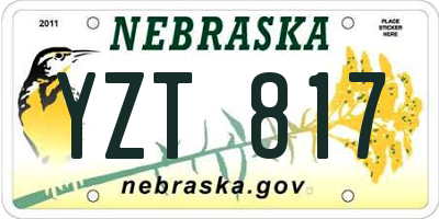 NE license plate YZT817