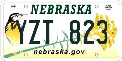 NE license plate YZT823
