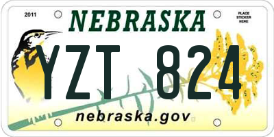 NE license plate YZT824