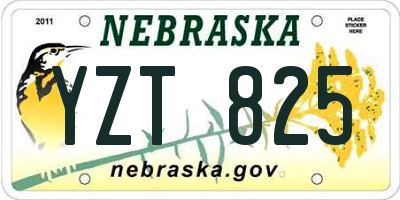 NE license plate YZT825
