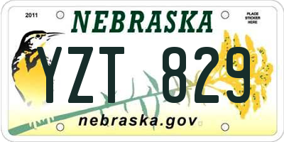 NE license plate YZT829