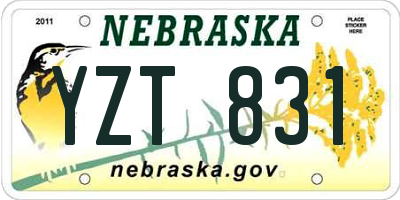 NE license plate YZT831