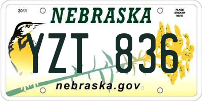 NE license plate YZT836