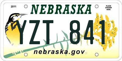 NE license plate YZT841