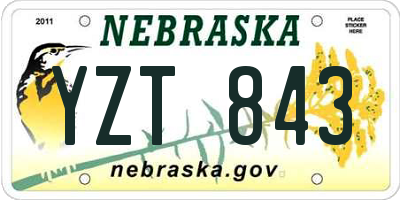 NE license plate YZT843