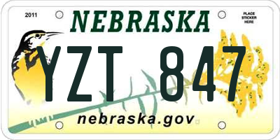 NE license plate YZT847