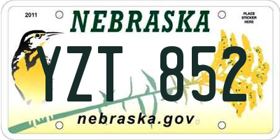 NE license plate YZT852