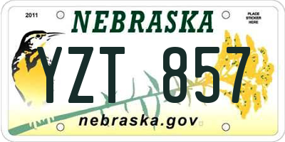 NE license plate YZT857