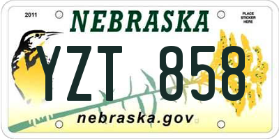 NE license plate YZT858