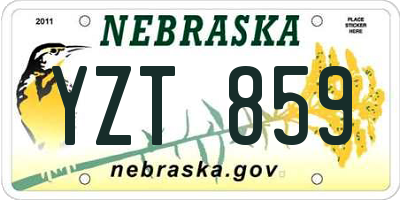 NE license plate YZT859