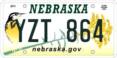 NE license plate YZT864
